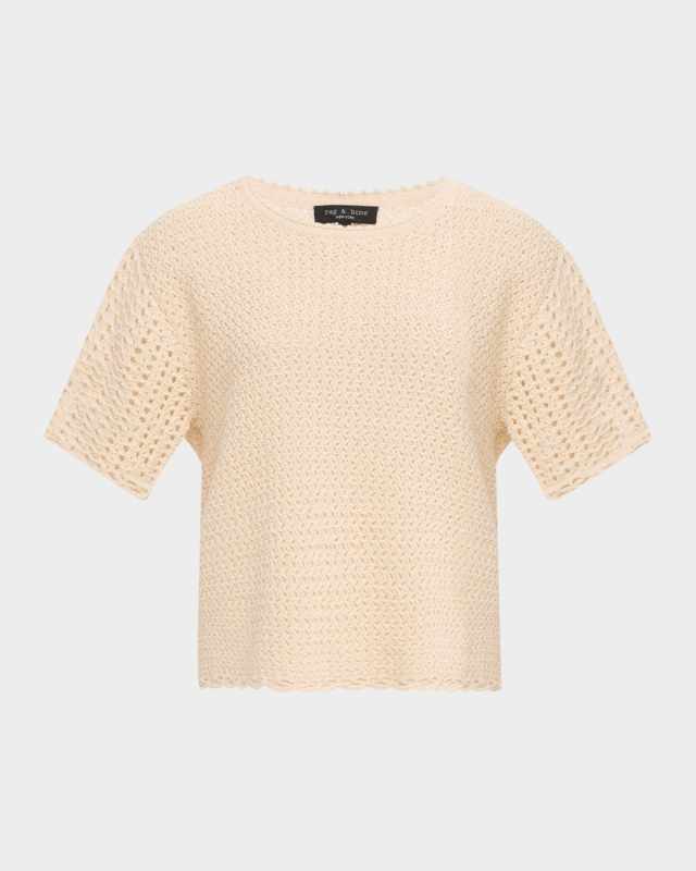 Khloe Short-Sleeve Crochet Top